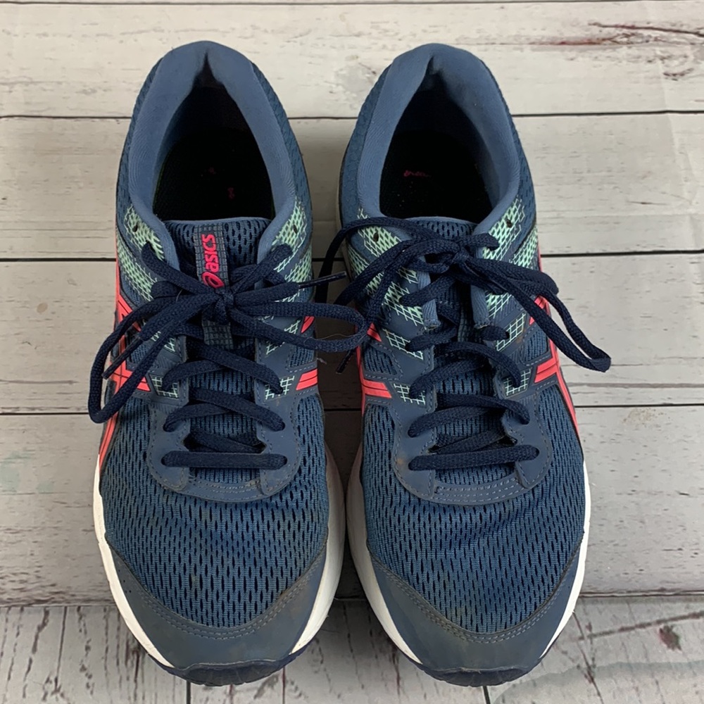 ASICS “GEL CONTEND 6” blue & Red sneakers size 10 - Picture 3 of 13